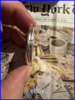 Hand poured 2.8 oz Fine Silver Cannabis Leaf Fine 0.999