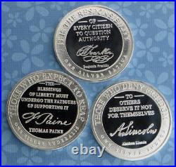 Indica, Sativa & Ruderalis 1oz. 999 Fine Silver, 3 Marijuana Cannabis Rounds