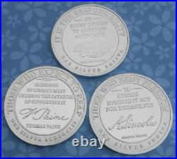 Indica, Sativa & Ruderalis 1oz. 999 Fine Silver, 3 Marijuana Cannabis Rounds