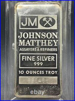 JM Johnson Matthey 10 oz. 999 Fine Silver Bar #686466