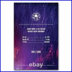John Wick 5 oz. 999 Fine Silver Blood Oath Marker (Box & Numbered COA) HOT