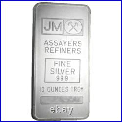 Johnson Matthey 10 oz. 999 Fine Silver Bar Design Our Choice Johnson Matthey 10 oz. 999 Fine Silver Bar Design Our Choice