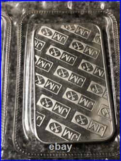 Johnson Matthey Fine Silver 1 oz Bars Lot Of 10 Bars