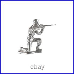 Kneeling Rifleman Silver Soldier. 999 Fine Silver 1.2 troy oz (Elemetal)