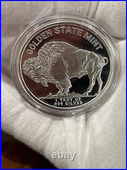 LOT OF 2 Buffalo Silver Round. 999 One Troy Ounce Fine Silver Bullion IN CAPSULE