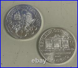 Lot 100 Silver 2023 Austria Philharmonic 1 oz. 999 fine coins in 5 Rolls Tubes