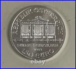 Lot 100 Silver 2023 Austria Philharmonic 1 oz. 999 fine coins in 5 Rolls Tubes
