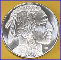 Lot Of 10 Rounds 2021 Indian Head Buffalo 1 Oz Silver Round. 999 Fine