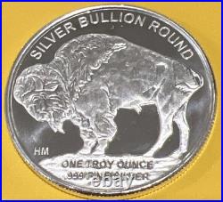 Lot Of 10 Rounds 2021 Indian Head Buffalo 1 Oz Silver Round. 999 Fine