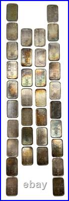 Lot Of 34 x 1981 A-MARK USVI Chunky 1 oz. 999 Fine Silver Ingot Bars Nice Color