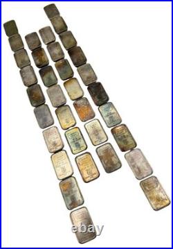 Lot Of 34 x 1981 A-MARK USVI Chunky 1 oz. 999 Fine Silver Ingot Bars Nice Color