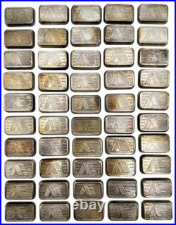 Lot Of 50 x 1981 A-Mark USVI Chunky 1 oz. 999 Fine Silver Ingot Bars Toned