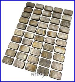 Lot Of 50 x 1981 A-Mark USVI Chunky 1 oz. 999 Fine Silver Ingot Bars Toned