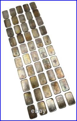Lot Of 50 x 1981 A-Mark USVI Chunky 1 oz. 999 Fine Silver Ingot Bars Toned