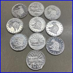 Lot Of 5 Vintage Prospector And Covered Wagon 1 Troy Oz 999 Fine Silver Round