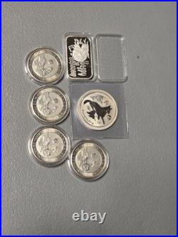 Lot Of. 999 Fine Silver 5 Oz Total