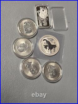 Lot Of. 999 Fine Silver 5 Oz Total