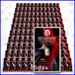 Lot X 100.999 Fine Silver 1 Grain Bullion Bars Bold Red In Coa Card