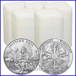 Lot of 100 1 Troy oz Sitting Bull Design. 999 Fine Silver Round Lot of 100 1 Troy oz Sitting Bull Design. 999 Fine Silver Round