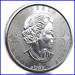 Lot of 100 2023 1 oz Canadian Silver Maple Leaf. 9999 Fine $5 Coin BU 4 Roll