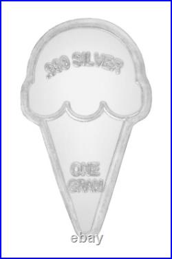 Lot of 100x 1g. 999 Fine Silver Ice Cream Cones