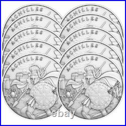 Lot of 10 1 Troy oz Achilles Design. 999 Fine Silver Round