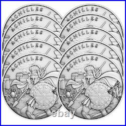 Lot of 10 1 Troy oz Achilles Design. 999 Fine Silver Round