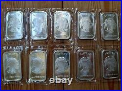 Lot of 10 1 Troy oz Buffalo. 999 Fine Silver Bars Sealed