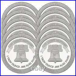 Lot of 10 1 Troy oz Liberty Bell Stackable. 999 Fine Silver Round Lot of 10 1 Troy oz Liberty Bell Stackable. 999 Fine Silver Round