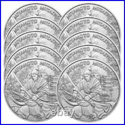 Lot of 10 1 Troy oz Miyamoto Musashi Design. 999 Fine Silver Round