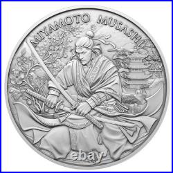 Lot of 10 1 Troy oz Miyamoto Musashi Design. 999 Fine Silver Round