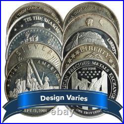 Lot of 10 1 Troy oz Silver Round. 999 Fine Generic Impaired