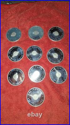 Lot of 10 1 Troy oz Sunshine Minting. 999 Fine Silver Round Mint Mark SI
