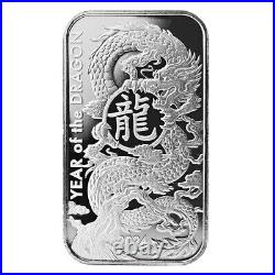 Lot of 10 2024 1 oz Asahi Lunar Dragon Silver Bar. 999 Fine