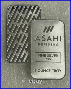 Lot of 20 Silver 1 oz Silver Asahi. 999 Fine Silver Bars Lot of 20 Silver 1 oz Silver Asahi. 999 Fine Silver Bars