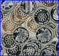 Lot of 20x 1 Gram. 999 Fine Silver Pieces Premium Estate Bullion Designs