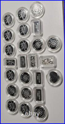 Lot of 24? Highly Collectible Colorized One Gram 0.999 Fine Silver in Capsule