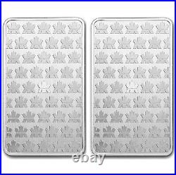 Lot of 2 10 oz Royal Canadian Mint (RCM). 9999 Fine Silver Bar In Stock