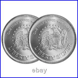 Lot of 2 1 Troy oz A-Mark. 999 Fine Silver Round