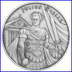Lot of 2 1 Troy oz Julius Caesar Design. 999 Fine Silver Round