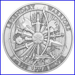 Lot of 2 1 Troy oz Julius Caesar Design. 999 Fine Silver Round