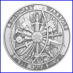 Lot of 2 1 Troy oz Spartacus Design. 999 Fine Silver Round