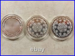 Lot of 3 Halloween & Christmas 1 Troy oz Silver Rounds. 999 Fine Silver