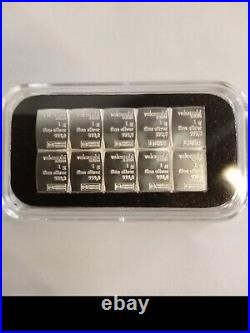 Lot of 4- 10 x 1 Gram Bars Valcambi Silver Combibar. 999 Fine In Capsules
