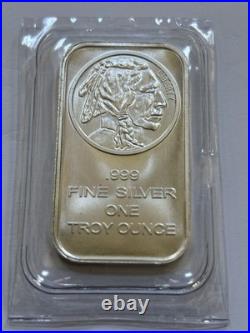 Lot of 4 x 1 oz. 999 Fine Silver Bars APMEX Buffalo 4 Troy Ounces