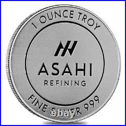 Lot of 500 1 oz Asahi Silver Round. 999 Fine (25 Tubes of 20)