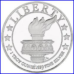 Lot of 5 1 Troy oz Lady Liberty. 999 Fine Round