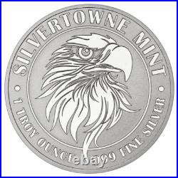 Lot of 5 1 Troy oz Mighty Eagle. 999 Fine Silver Round Lot of 5 1 Troy oz Mighty Eagle. 999 Fine Silver Round