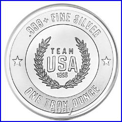 Lot of 5 1 Troy oz US Olympic Team. 999 Fine Silver Round