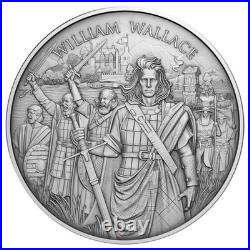 Lot of 5 1 Troy oz William Wallace Design. 999 Fine Silver Round
